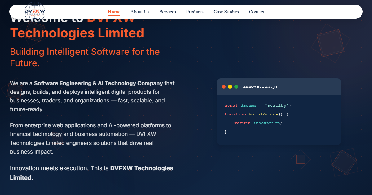 DVFXW Technologies | Software Engineering & AI Solutions